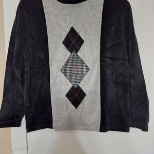 Dress Barn velvet argyle sweater